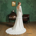 Square Neckline simple wedding dress satin